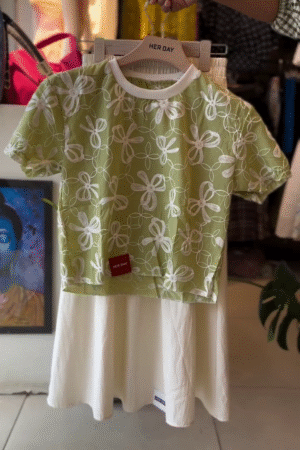 Embroidered Organza Top & Flowy Skirt Co-Ord Set
