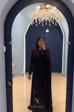 BLACK EMBELLISHED ETHNIC GOWN