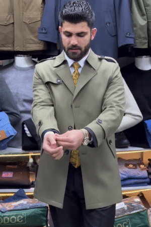 GREEN CLASSIC TRENCH COAT