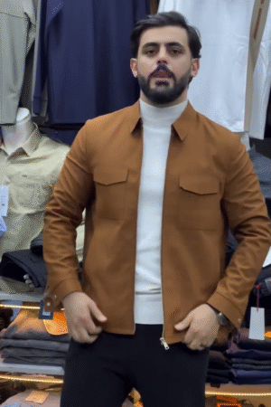 BROWN STRUCTURED CASUAL JACKET