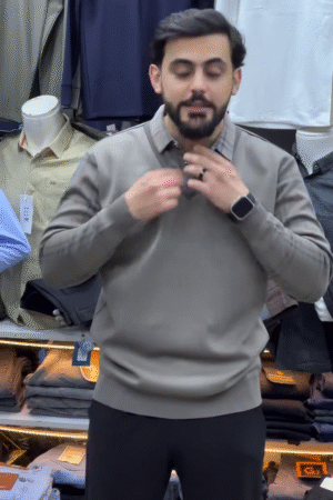 TAUPE LONG-SLEEVE CASUAL SHIRT
