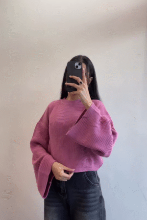 Black & White Striped High-Neck Winter Sweatshirt with Half-Zip – Casual Cozy Streetwear for Everyday Comfort