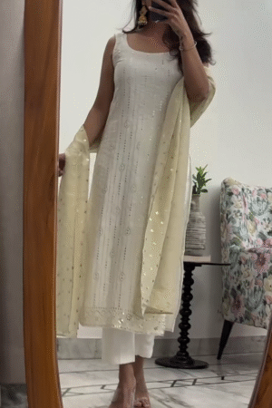 Premium Pleated Co-Ord Set in Soft Beige – Shirt & Wide-Leg Pant Set
